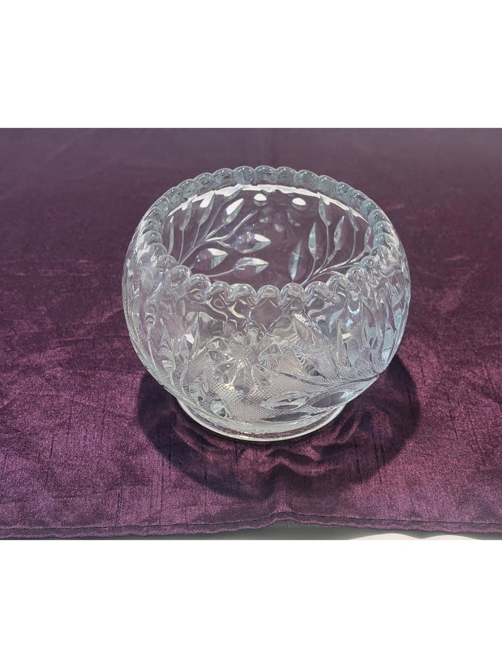 Vintage Westmoreland Wildflower & Lace Clear Glass Rose Bowl 4"